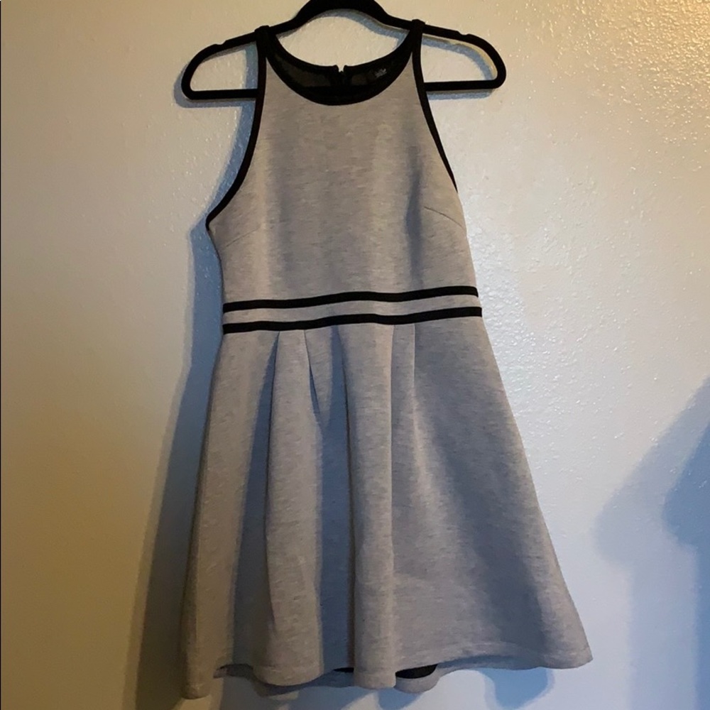 Grey flare Mossimo dress with black trim